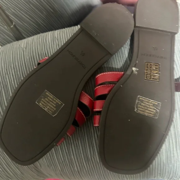 Tory Burch Red Slide Sandals•NWOT - Picture 2 of 4